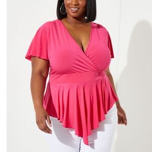 Asymmetric Faux Wrap Top 18/20